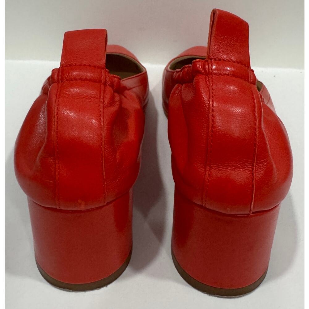 EVERLANE The Day Heel Genuine Italian Leather Red Block Heel Pumps Size 8.5 - Picture 4 of 8